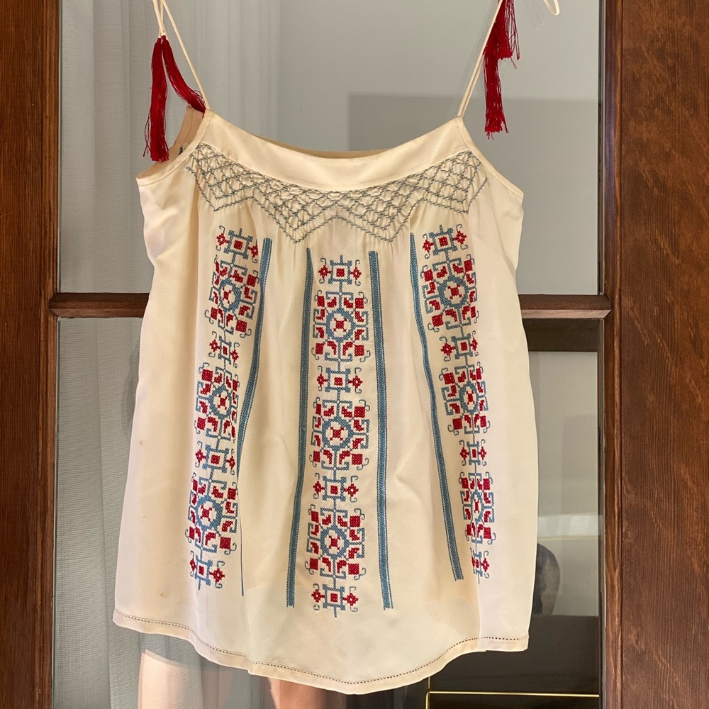 Jill Stewart - Embroidered Silk Tank